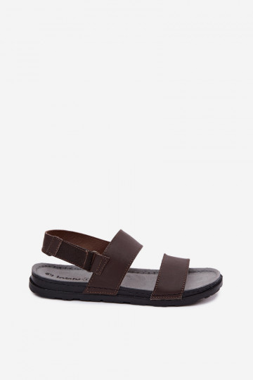 Dunkelbraune Herren-Sandalen INBLU 2