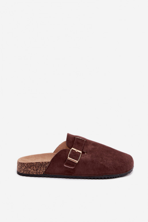 Damenclogs mit goldenen Schnallen CzekoladoĮe Alpine