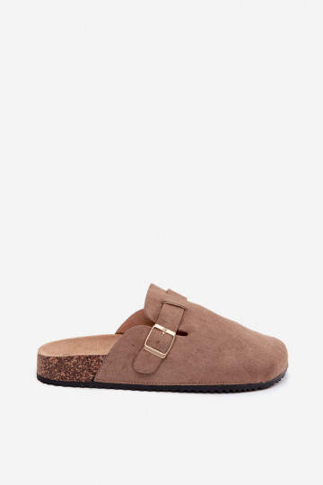 Damenclogs mit goldenen Schnallen in Khaki Alpine 2