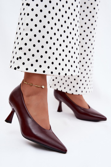 Spitze Schuhe mit Absätzen in Bordeaux Silenta 2