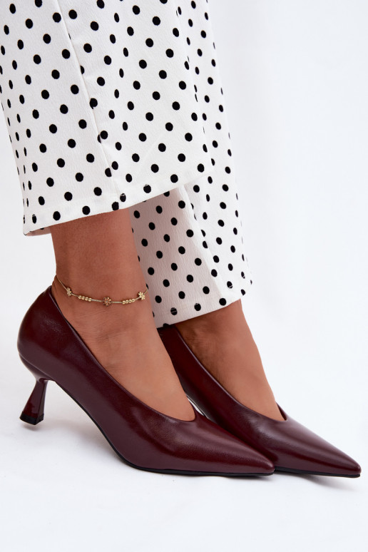 Spitze Schuhe mit Absätzen in Bordeaux Silenta