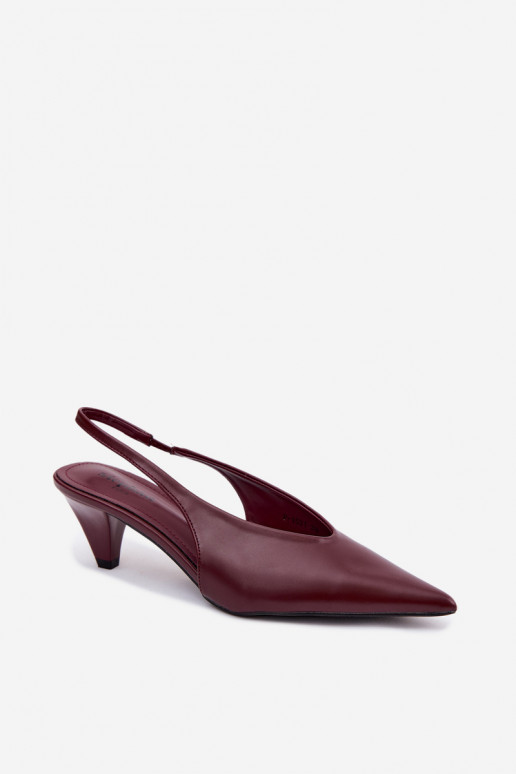 Sandalen mit Absatz aus Kunstleder in Bordeaux Sapphire