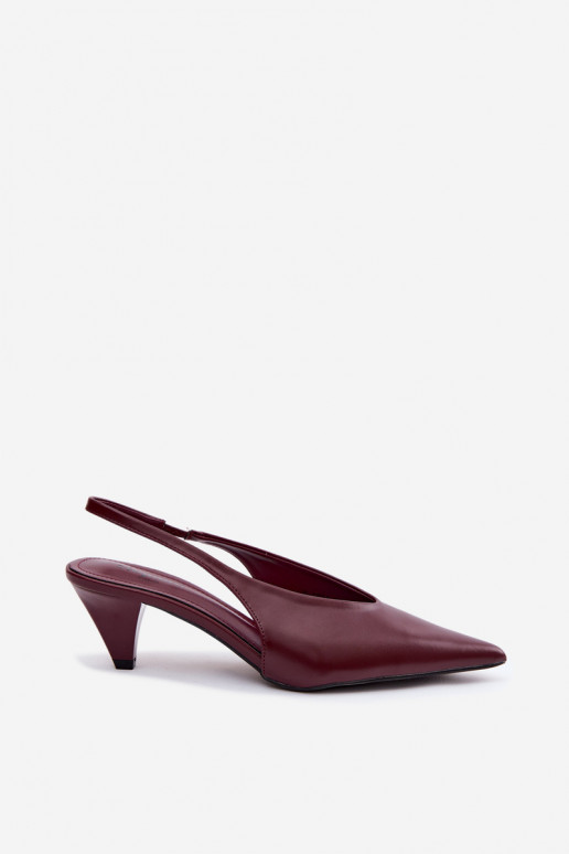 Sandalen mit Absatz aus Kunstleder in Bordeaux Sapphire
