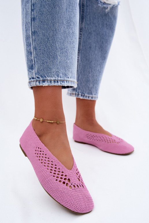 Ausschnitt flache Ballerinas in rosa Hibisca