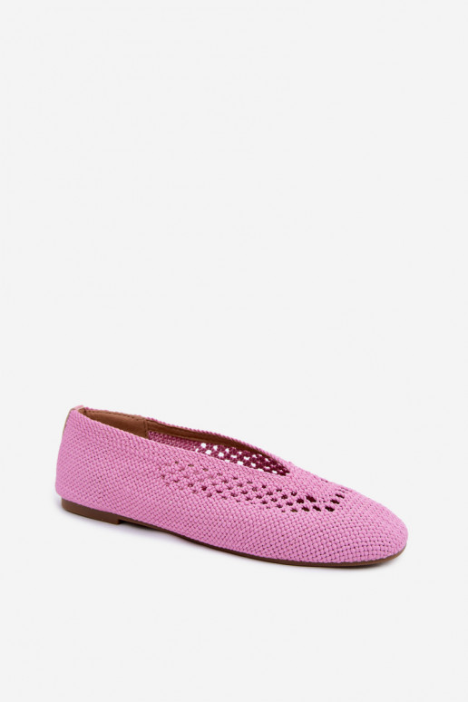 Ausschnitt flache Ballerinas in rosa Hibisca