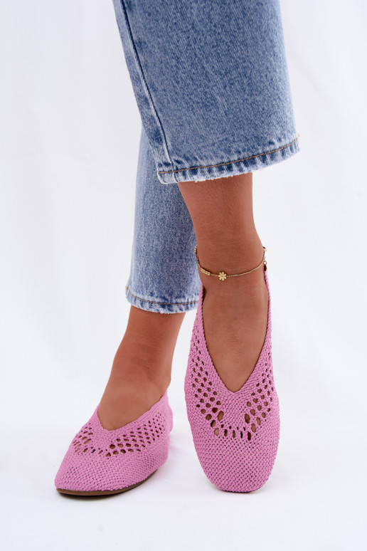 Ausschnitt flache Ballerinas in rosa Hibisca