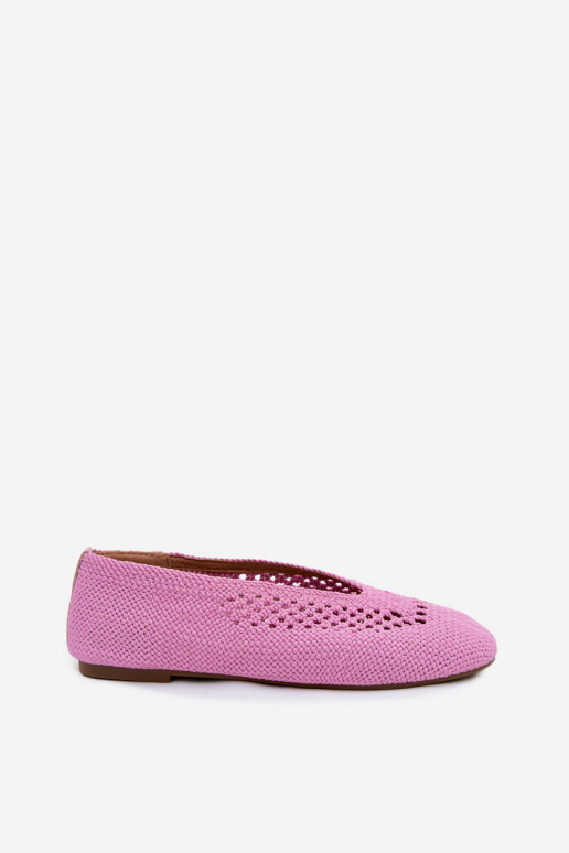 Ausschnitt flache Ballerinas in rosa Hibisca