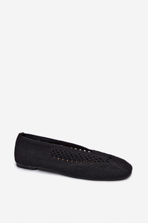 Ausschnitt flache Ballerinas in schwarz Hibisca