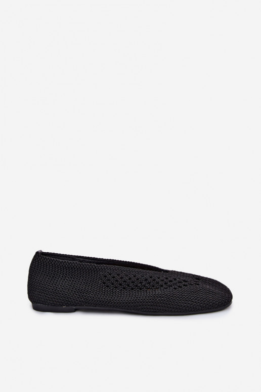 Ausschnitt flache Ballerinas in schwarz Hibisca