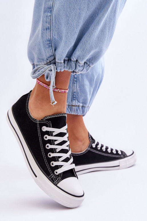Klassische niedrige Damensneaker in Schwarz Vegas