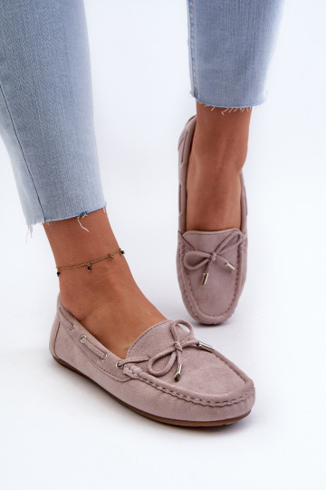 Elegante lila Damensuede-Mokassins Si Passione