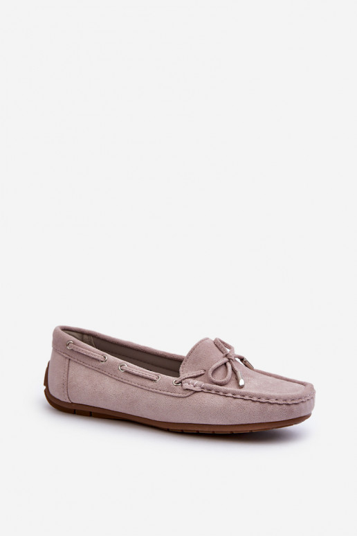 Elegante lila Damensuede-Mokassins Si Passione