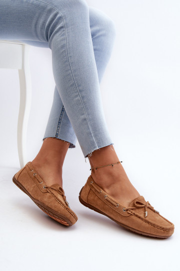 Elegante braune Damensuede-Mokassins Si Passione 2