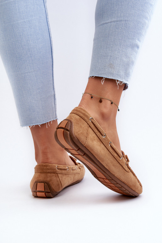 Elegante braune Damensuede-Mokassins Si Passione
