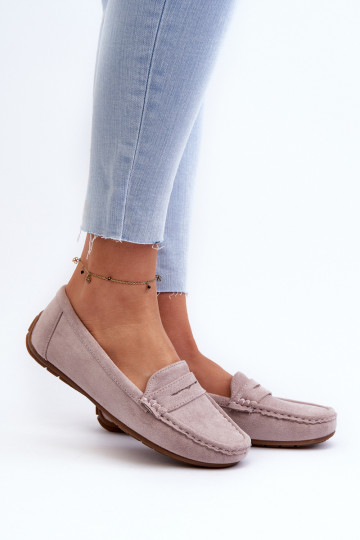Elegante lila Damensuede-Mokassins Lenvie 2