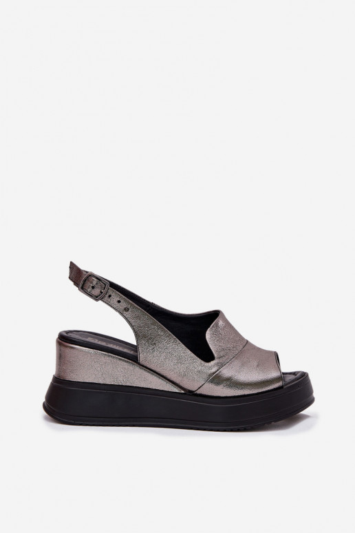 Damen graue Plateausandalen Artiker 54C0402
