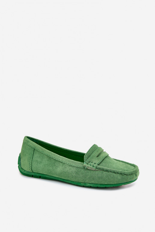 Elegante grüne Damensuede-Mokassins Lenvie