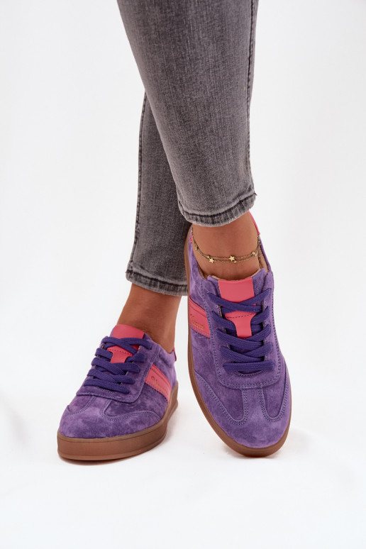 Lila Damen-Sneaker aus Kunstleder Vinceza 79576