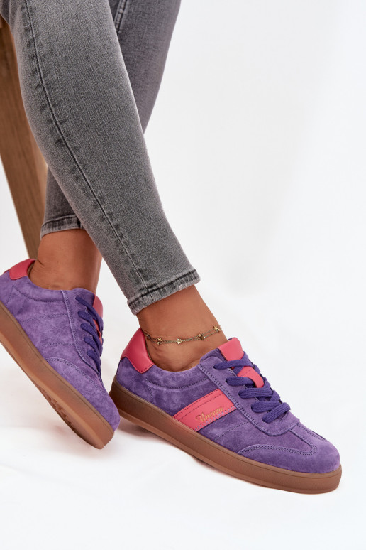 Lila Damen-Sneaker aus Kunstleder Vinceza 79576