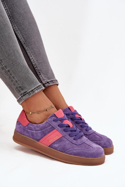Lila Damen-Sneaker aus Kunstleder Vinceza 79576