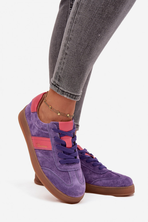 Lila Damen-Sneaker aus Kunstleder Vinceza 79576