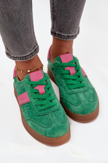Grüne Damen-Sneaker aus Kunstleder Vinceza 79576