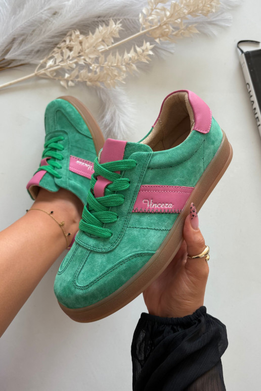 Grüne Damen-Sneaker aus Kunstleder Vinceza 79576