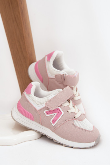 Rosa Kinder-Sneaker mit Klettverschluss Galisse