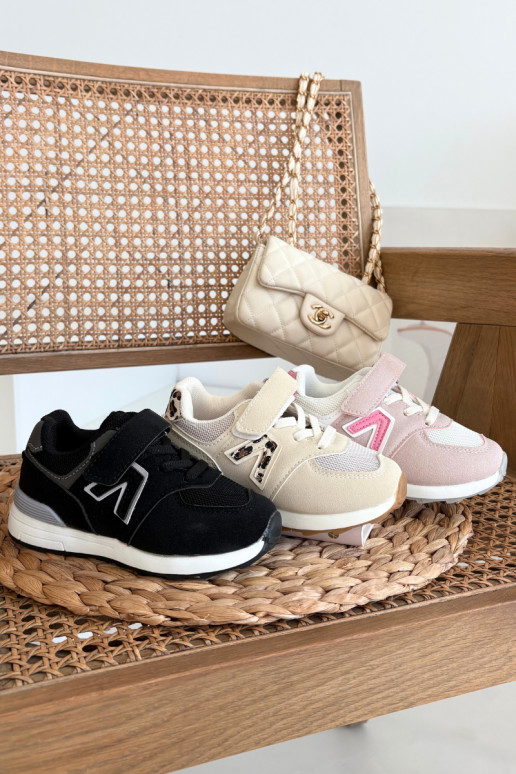 Rosa Kinder-Sneaker mit Klettverschluss Galisse