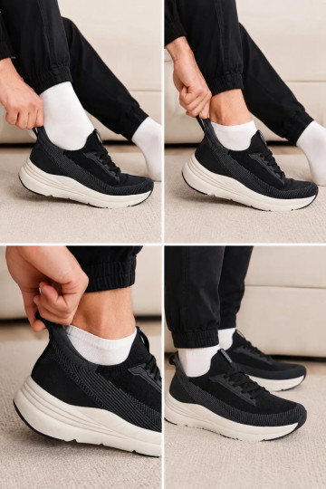 Herren-Slipper-Sportschuhe mit Plattform Kobbo 102421 schwarz
