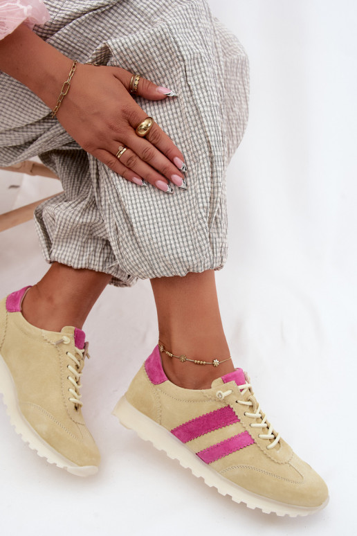 Gelbe Wildleder-Sneaker Cuddla