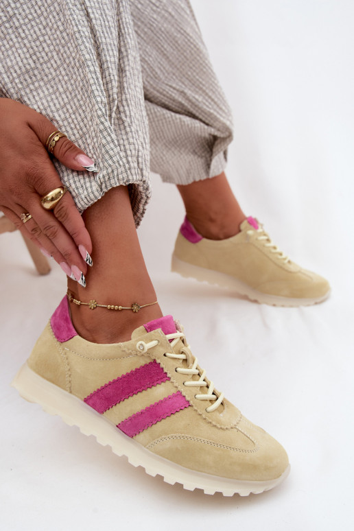 Gelbe Wildleder-Sneaker Cuddla