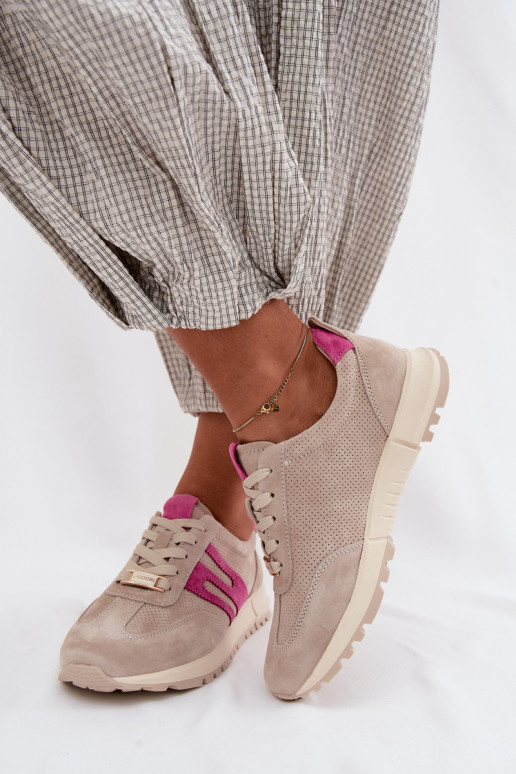Turnschuhe Sneakers StilvollllschuheErmöglichtturalnego aus INildlederu Feminin Beige Lovey