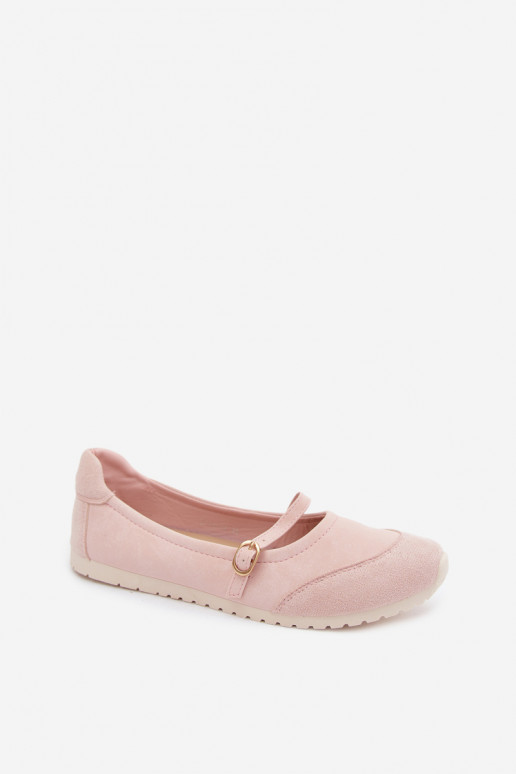 Ballerinas Sportlicher Stil mit Riemen pinke Farbe Charmy