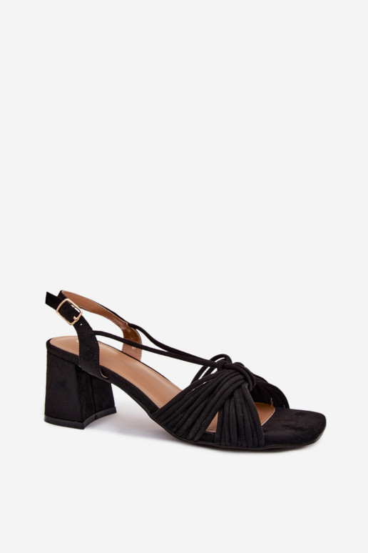 Damen-Sandalen mit Riemen und Absätzen in schwarz Taffina