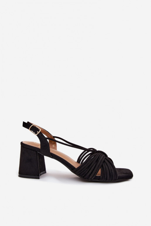 Damen-Sandalen mit Riemen und Absätzen in schwarz Taffina