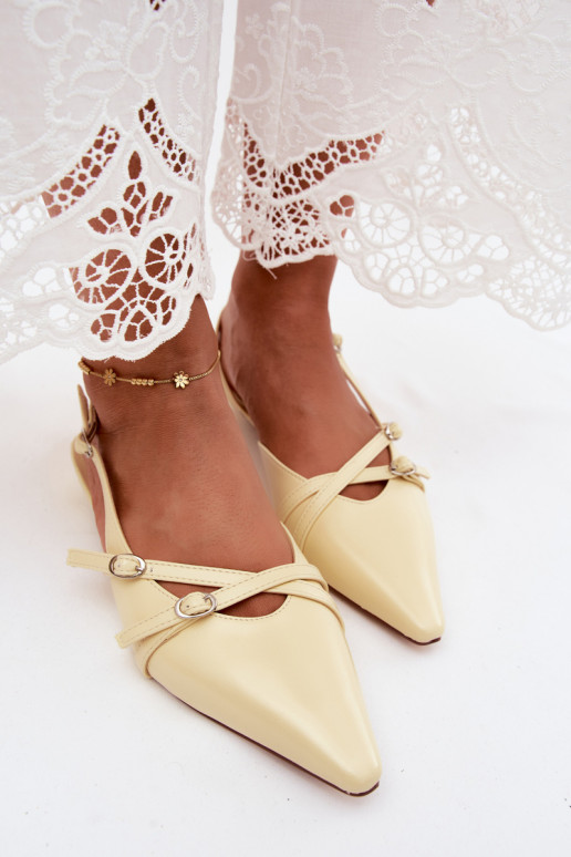 Damen-Sandalen mit Riemen aus Kunstleder in gelb Glamira