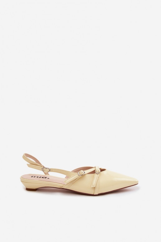 Damen-Sandalen mit Riemen aus Kunstleder in gelb Glamira