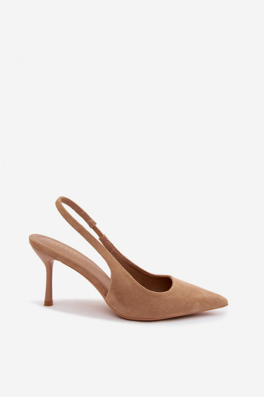 Damensandalen mit dünnen Absätzenaus Öko-INildlederu Beige Kevina