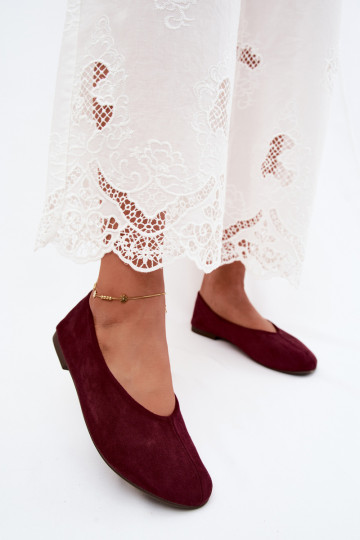 Lila Ballerinas aus Kunstveloursleder Camdena 2