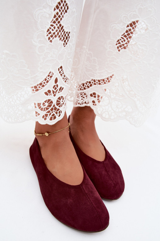 Lila Ballerinas aus Kunstveloursleder Camdena