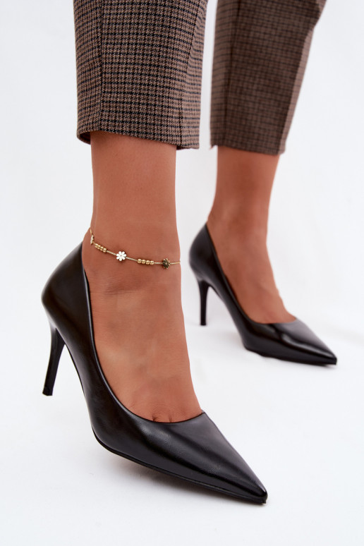 Schwarze lackierte High Heels aus Kunstleder Tropessa