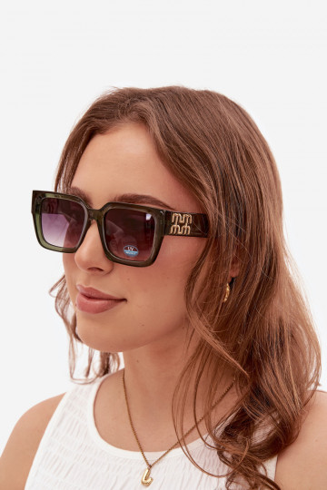 Damen grüne Sonnenbrille 2