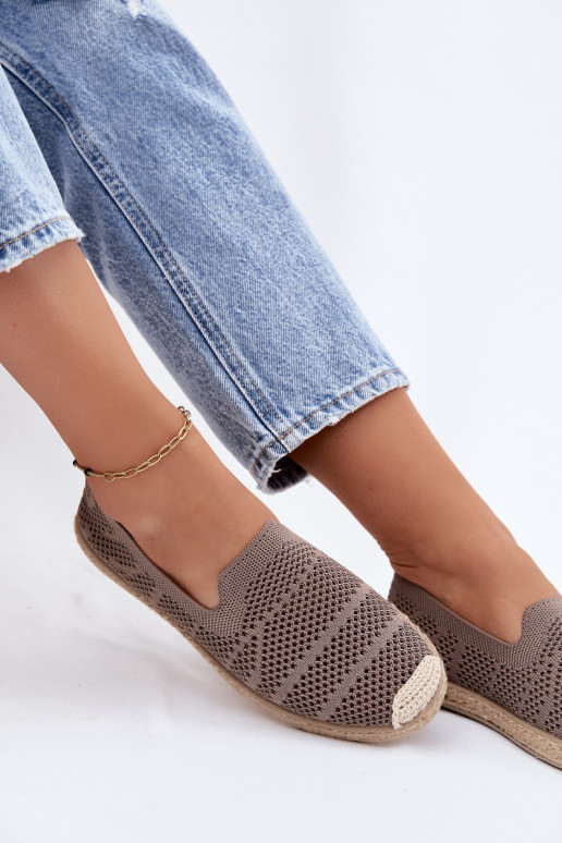 Luftige khakifarbene Espadrilles Candessa