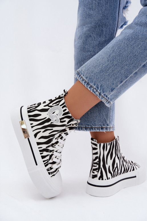 Freizeitschuhe mit Plattform Zebra Meloria