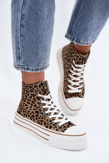 Freizeitschuhe mit Knöchelschaft und Leopardenmuster Inildrose