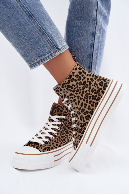 Freizeitschuhe mit Knöchelschaft und Leopardenmuster Inildrose