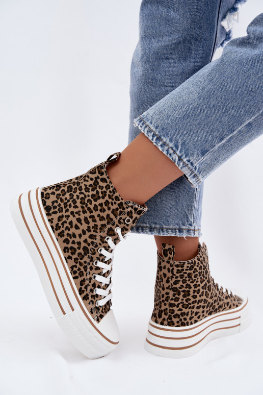 Freizeitschuhe mit Knöchelschaft und Leopardenmuster Inildrose