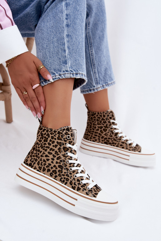 Freizeitschuhe mit Knöchelschaft und Leopardenmuster Inildrose