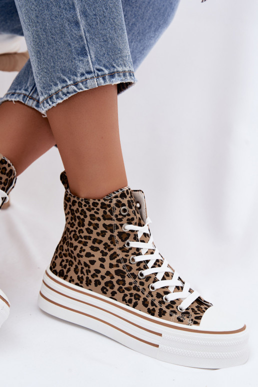 Freizeitschuhe mit Knöchelschaft und Leopardenmuster Inildrose